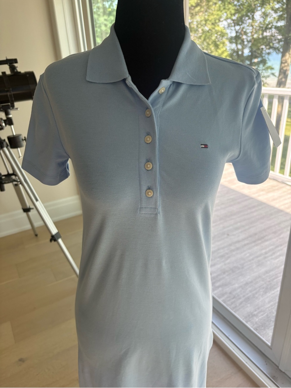 Tommy Hilfiger Light Blue Polo T-Shirt Dress